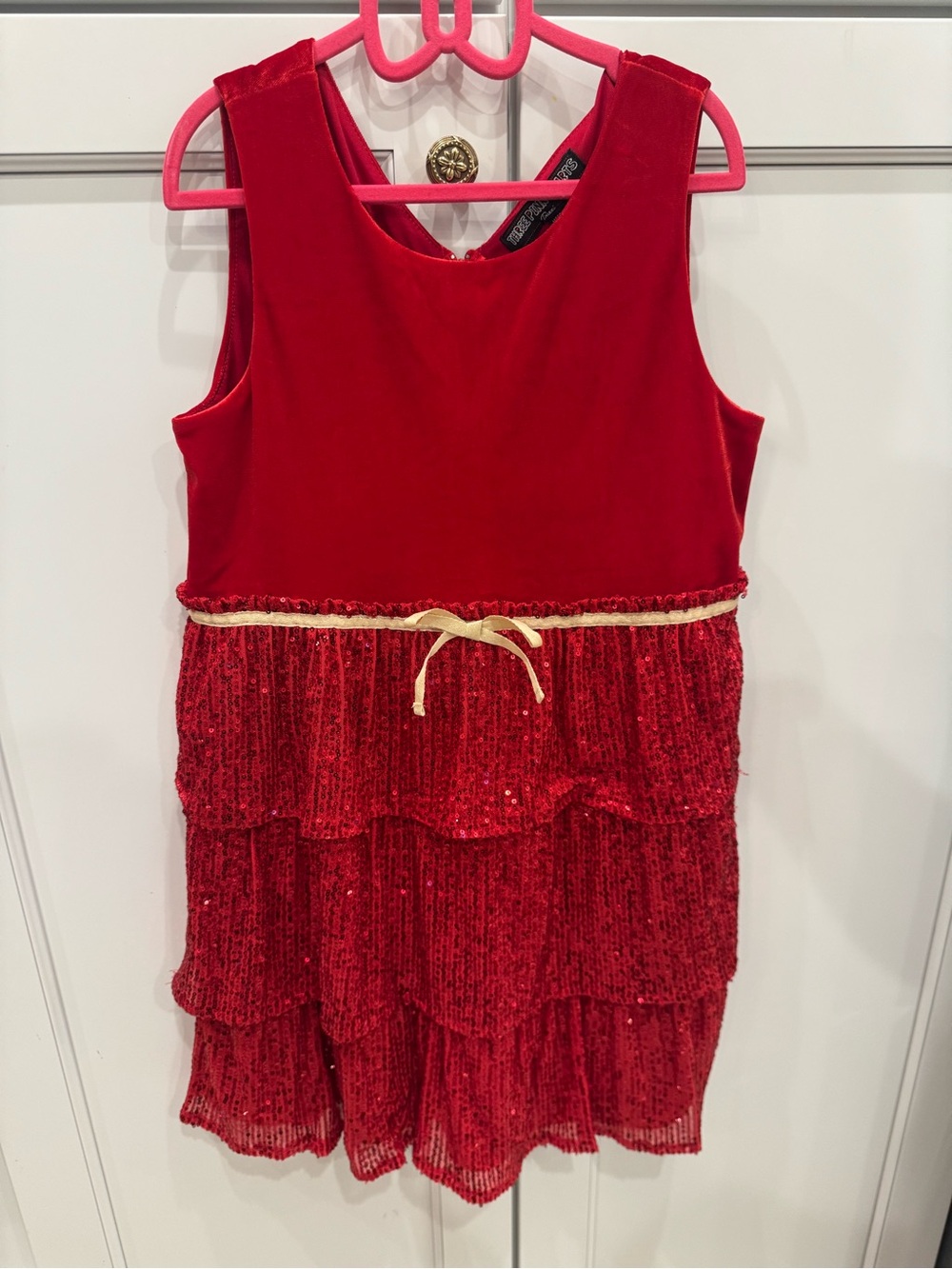 Trixxi Solid Red Sleeveless Dress